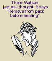 Cartoon of Sherlock Holmes trying to read small print through his magnifying glass
