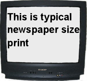 television showing 13x magnification